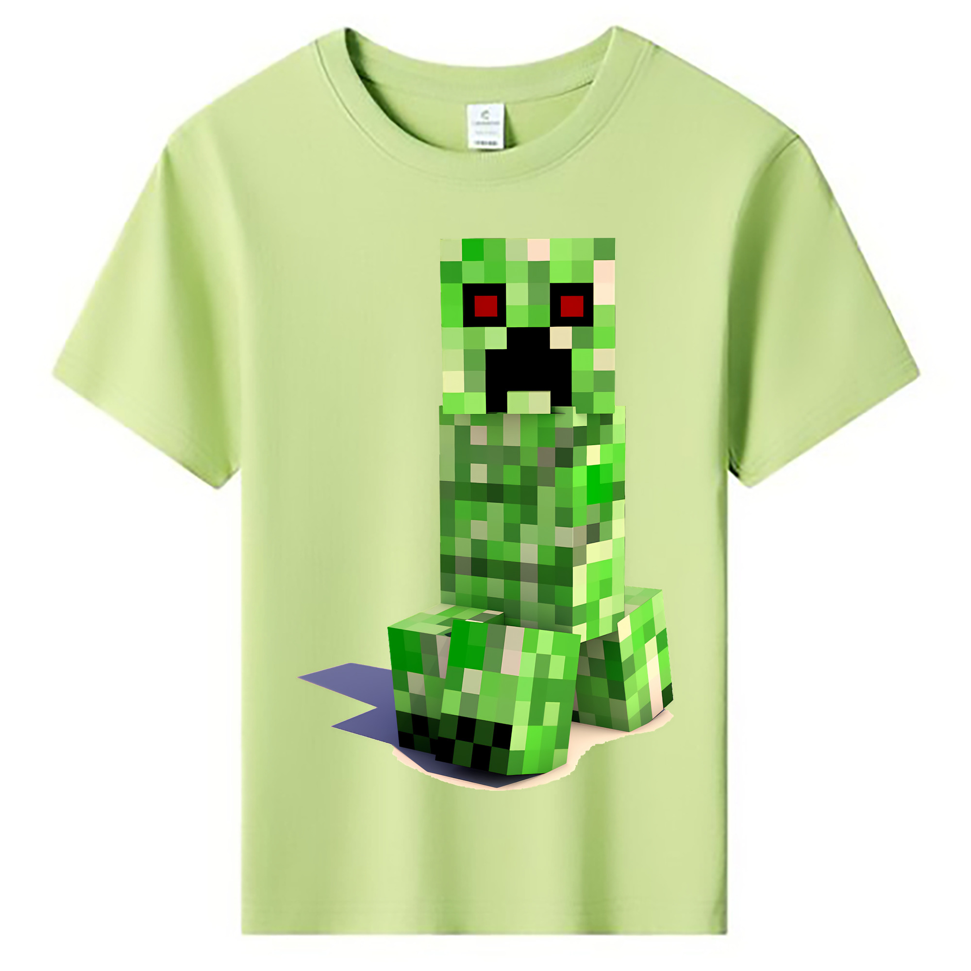 （画像用） マインクラフト ブロックの世界 Minecraft MC Block world 綿100％キッズTシャツ（フロントプリント）